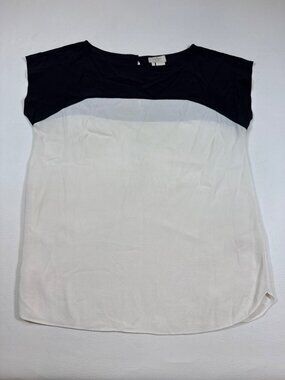 Kate Spade New York Silk & Viscose Cap Sleeve Colorblock Blouse Sz 4 (PP587)